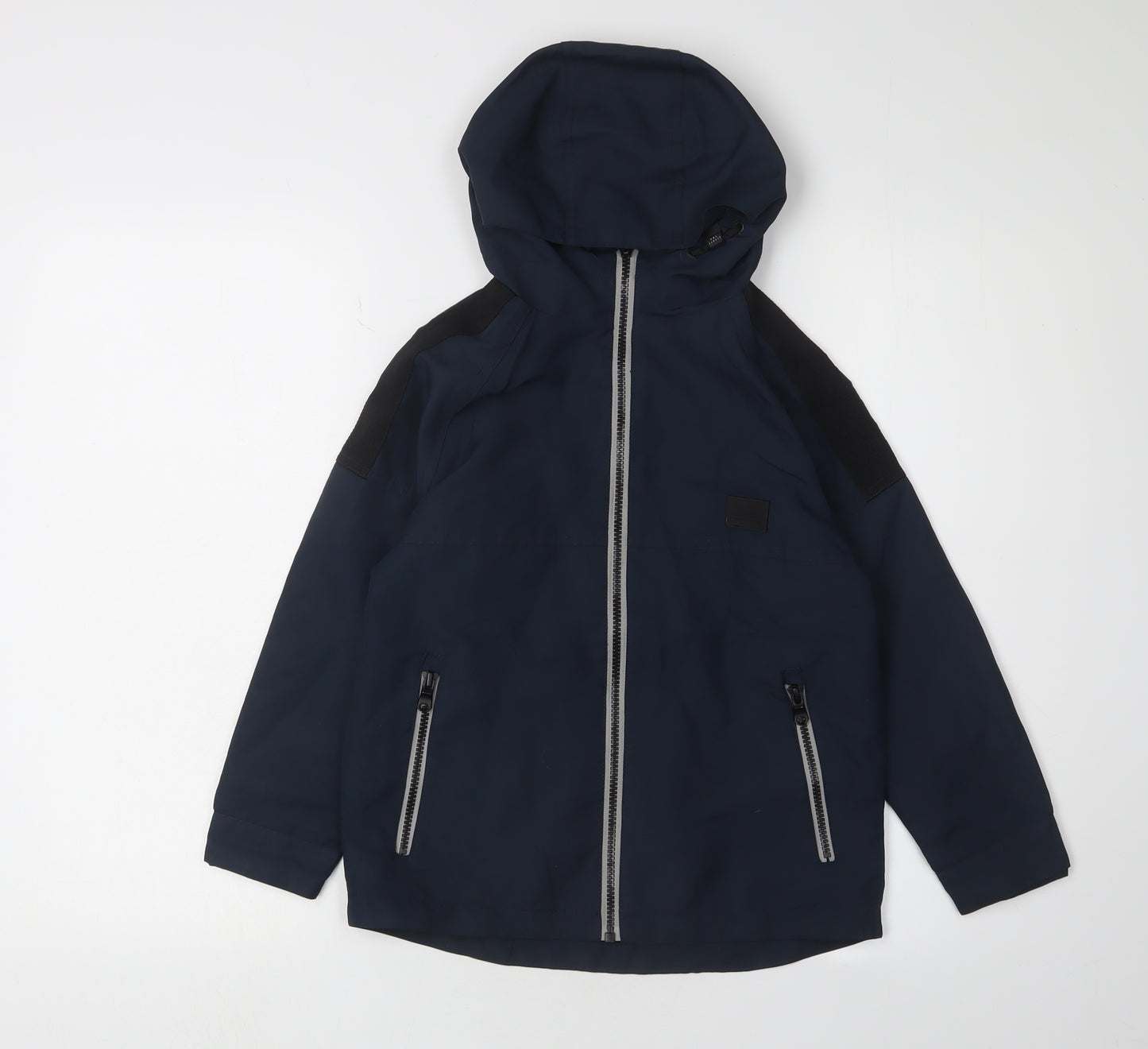 Next Boys Blue Hooded Jacket 7 Years with Zip Pockets