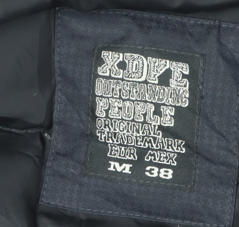 XDYE Men's Black Bomber Jacket M - Hooded & Fur Trim