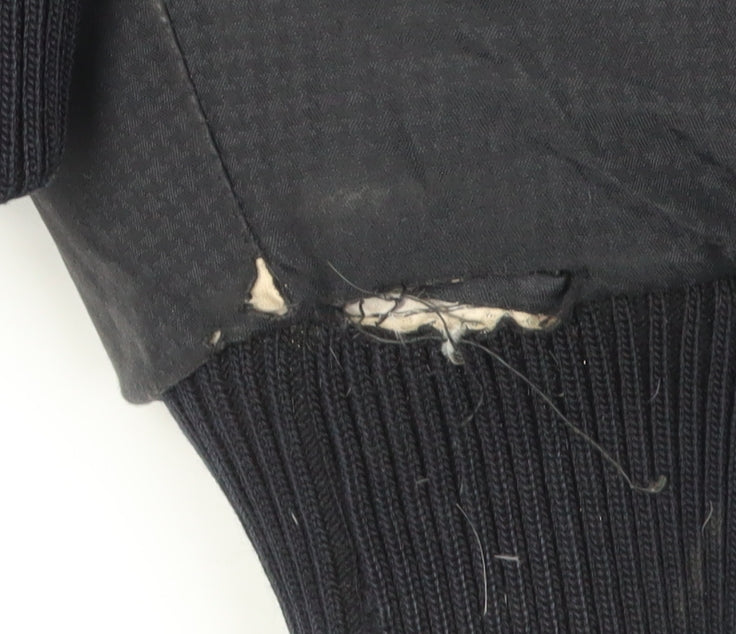 XDYE Men's Black Bomber Jacket M - Hooded & Fur Trim