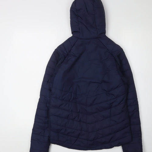 Decathlon Boys Blue Puffer Jacket, Size 14, Hooded Winter Outerwear