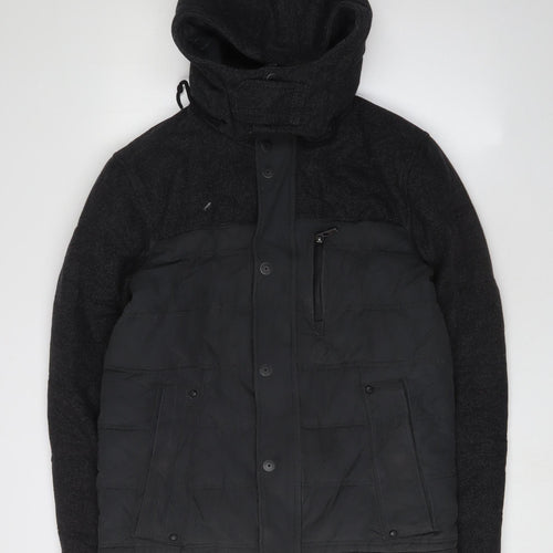 Next Black Men's Hooded Jacket S, Regular Fit