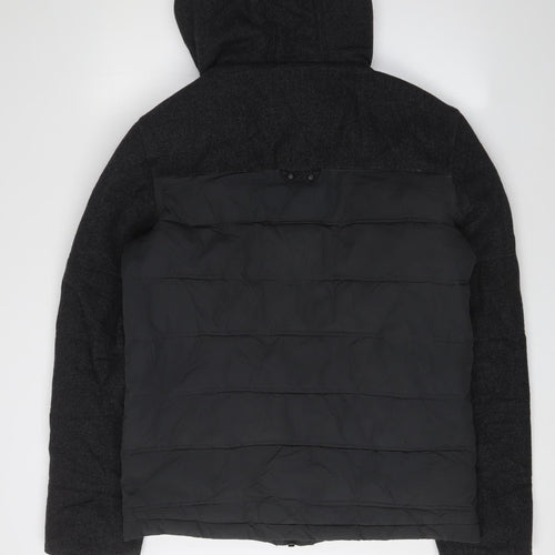 Next Black Men's Hooded Jacket S, Regular Fit