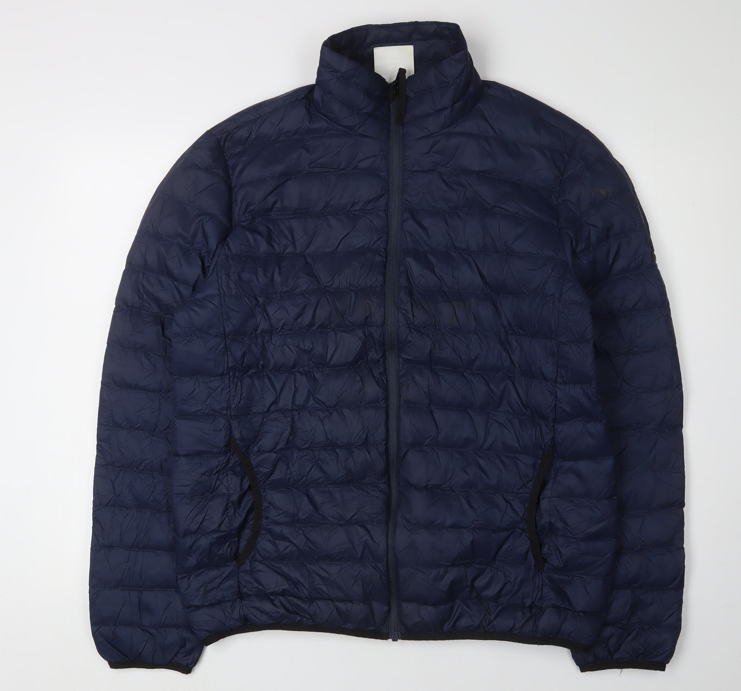 TOG24 Men's Blue Puffer Jacket L Stand-Up Collar