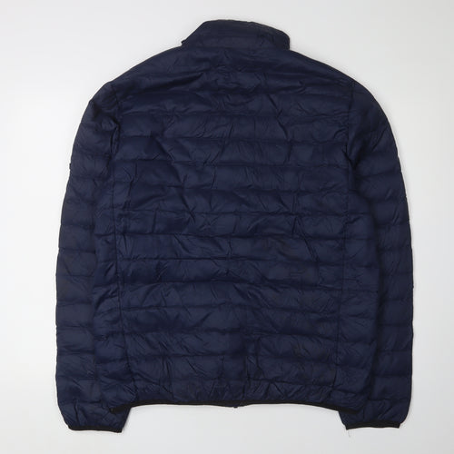 TOG24 Men's Blue Puffer Jacket L Stand-Up Collar