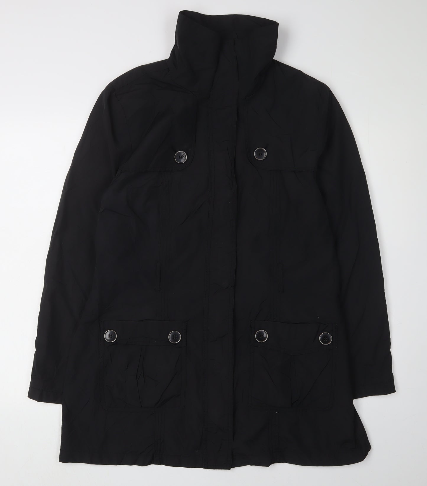 BHS Women's Black Long Overcoat Size 14