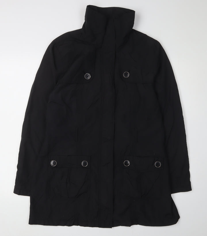 BHS Women's Black Long Overcoat Size 14