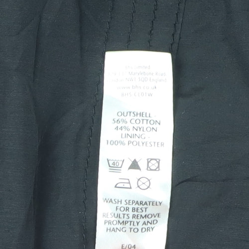 BHS Women's Black Long Overcoat Size 14