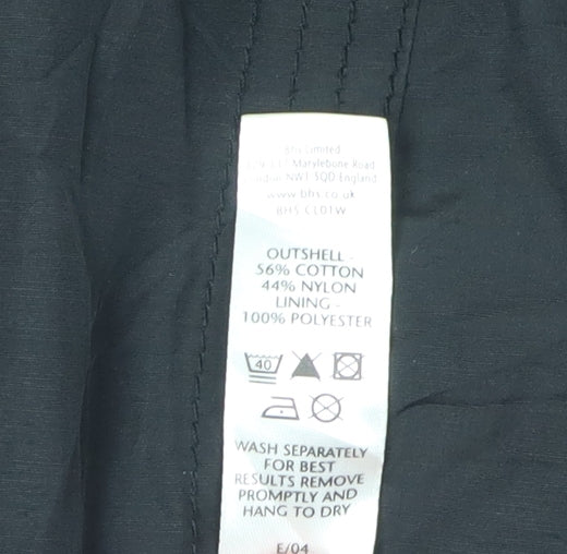 BHS Women's Black Long Overcoat Size 14