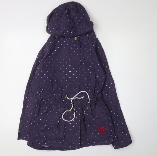 Animal Women’s Purple Polka Dot Parka Jacket Size 10