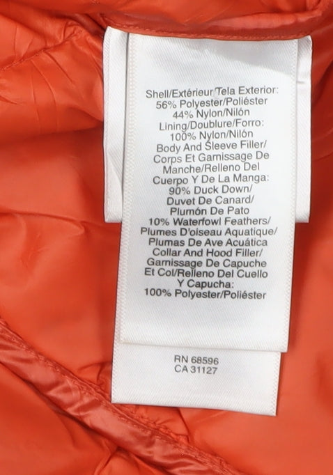 DKNY Women's Orange Puffer Jacket L