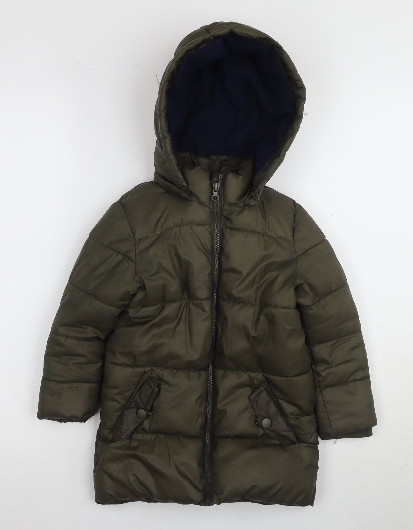 Lily & Dan Girls Green Puffer Jacket 3-4 Years, Winter Hooded