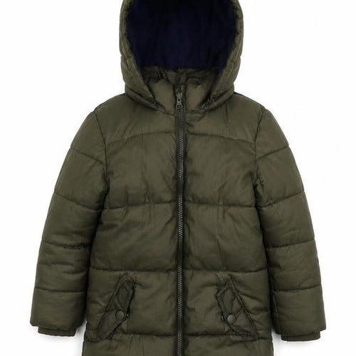 Lily & Dan Girls Green Puffer Jacket 3-4 Years, Winter Hooded