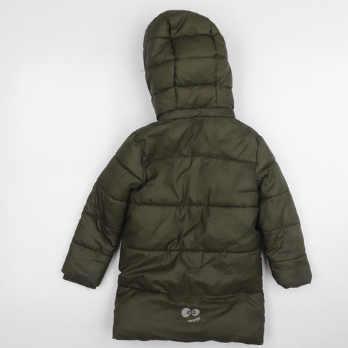 Lily & Dan Girls Green Puffer Jacket 3-4 Years, Winter Hooded