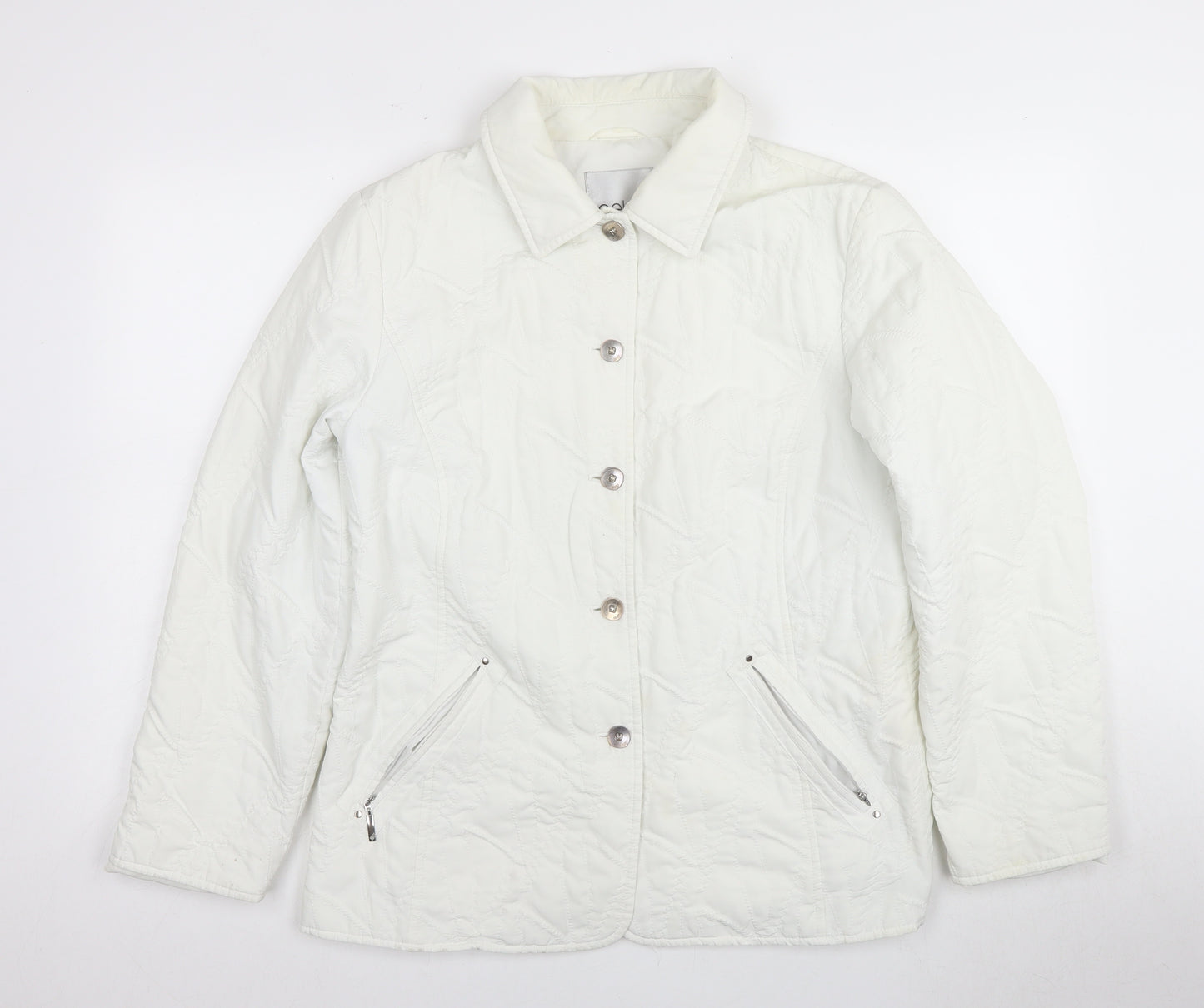 Gelco Women's White Quilted Winter Jacket Size 18
