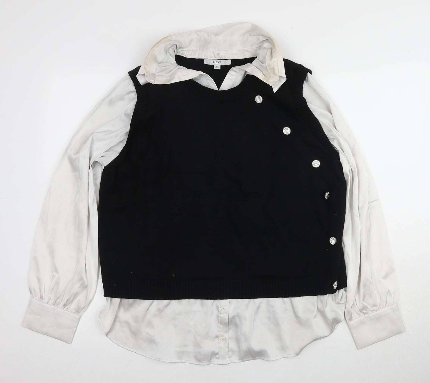 Next Women's Black Vest Jumper, Size 16