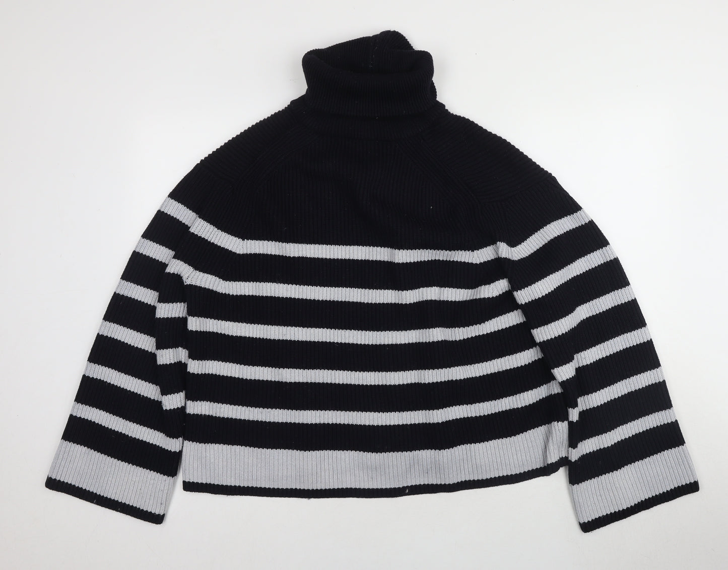 Zara Women's Black Roll Neck Cardigan Size 12