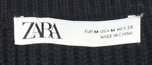 Zara Women's Black Roll Neck Cardigan Size 12