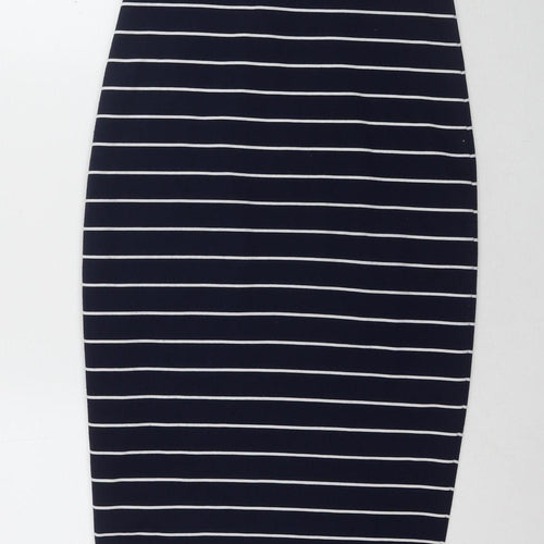 Monsoon Women's Blue Striped Pencil Skirt Size S