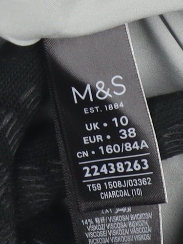 Marks and Spencer Women Grey Blazer Size 10 Regular Fit