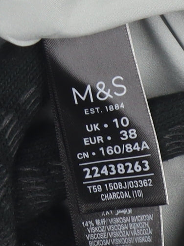Marks and Spencer Women Grey Blazer Size 10 Regular Fit