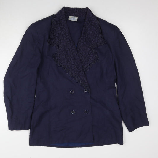 Wallis Women's Blue Linen Cotton Jacket, Size 14