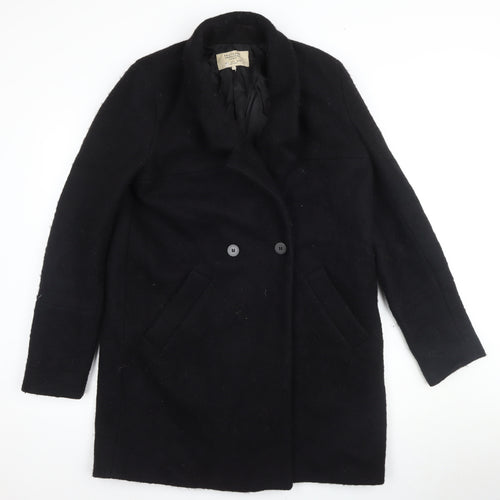 Zara Black Women's Pea Coat, Size 2, Classic Style