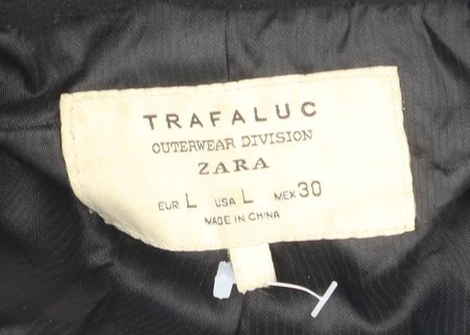 Zara Black Women's Pea Coat, Size 2, Classic Style