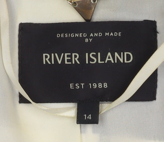 River Island Women Black Check Blazer Size 14