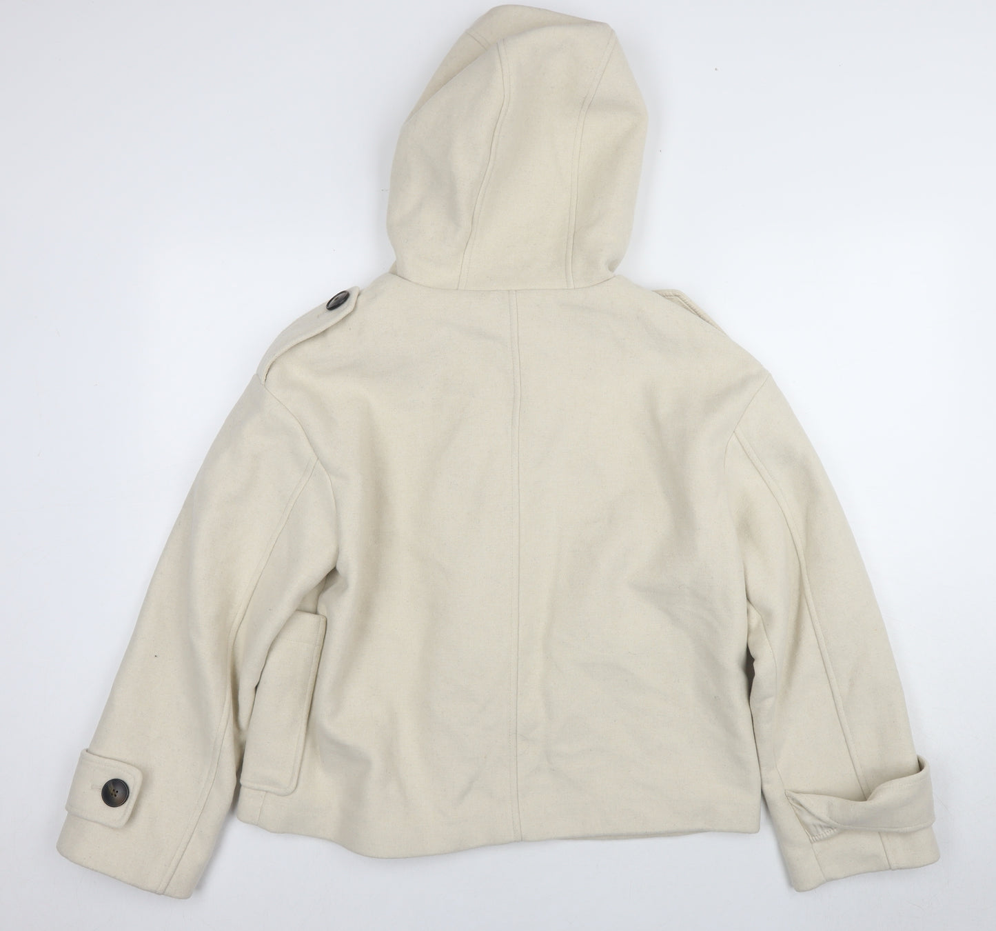 Marks and Spencer Beige Hooded Duffle Coat, Size 12