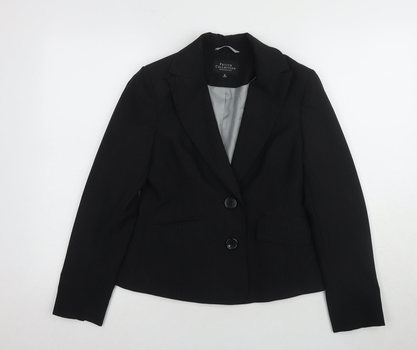 Debenhams Women's Black Petite Blazer Size 8 - Formal Elegance