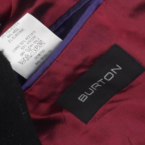 Burton Men's Black Blazer, Size 40R Regular Fit Formal