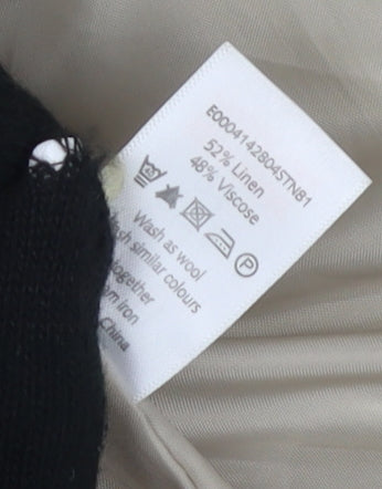 BM Women's Beige Blazer Size 24 Button Collared Linen Blend