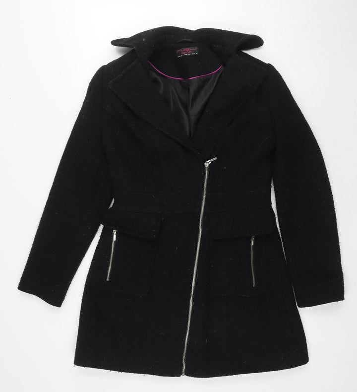 New Look Women's Black Mid-Length Coat Size 10