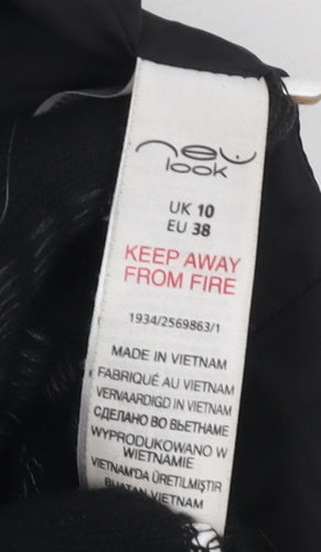 New Look Women's Black Mid-Length Coat Size 10