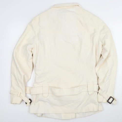 Next Women’s Ivory Belted Pea Coat Jacket Size 16