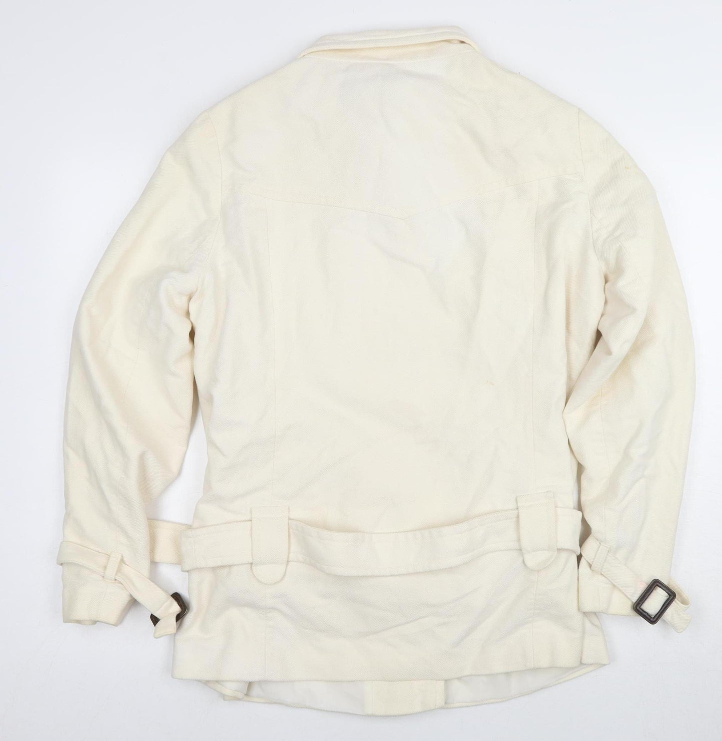 Next Women’s Ivory Belted Pea Coat Jacket Size 16