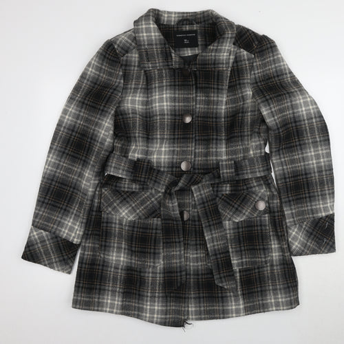 Dorothy Perkins Women's Brown Plaid Pea Coat Size 12