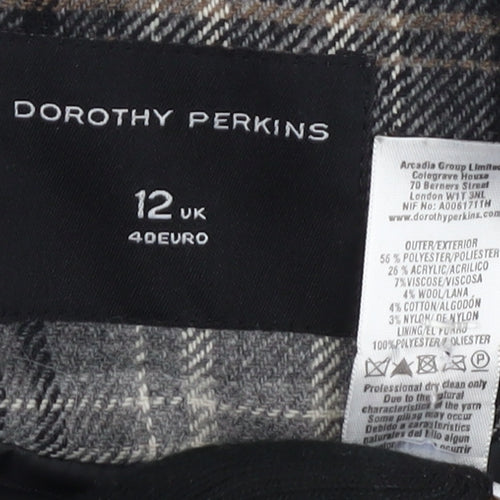 Dorothy Perkins Women's Brown Plaid Pea Coat Size 12