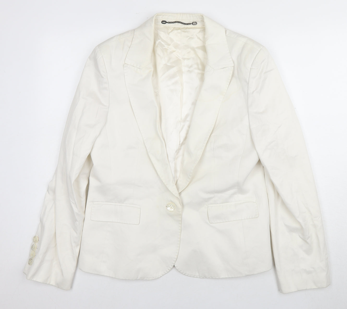 Charcoal & Chalk Women's White Blazer Size 16 Business Casual