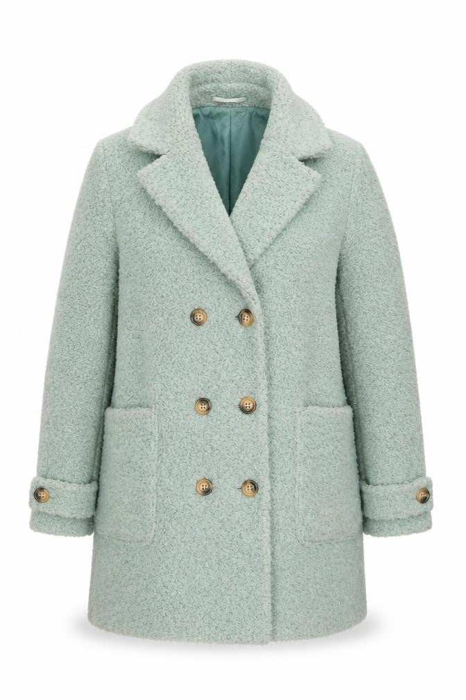 Front view of Marks & Spencer Women's Green Pea Coat, size 16