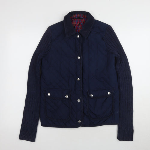 Topshop Women's Navy UK 10 Quilted Jacket