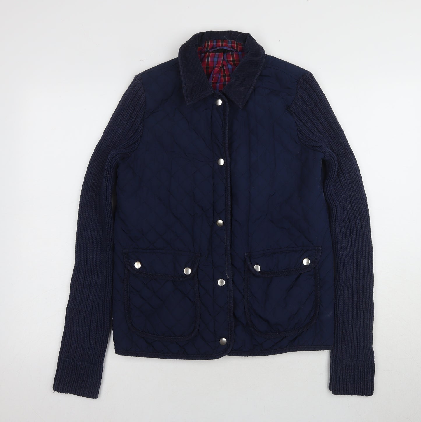 Topshop Women's Navy UK 10 Quilted Jacket