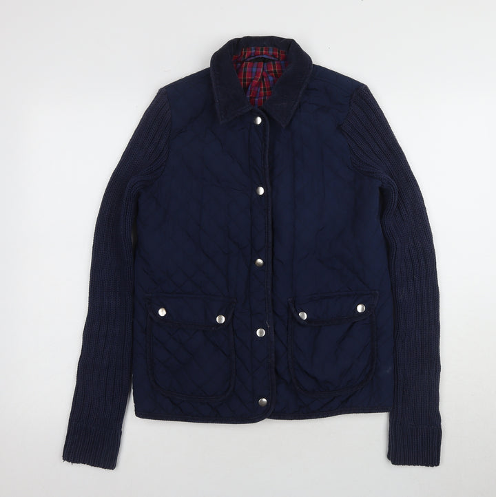 Topshop Women's Navy UK 10 Quilted Jacket