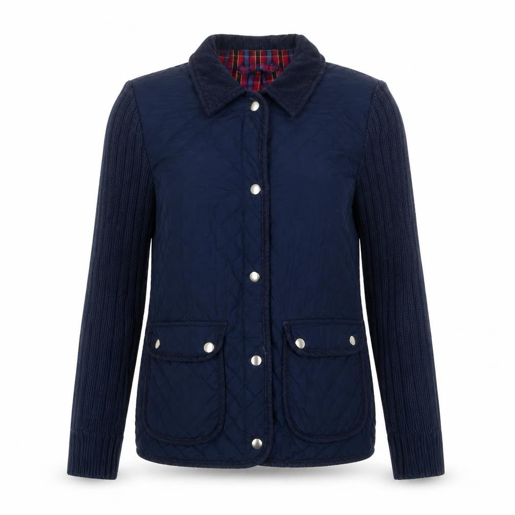Front view of Topshop Women's Navy UK 10 Quilted Jacket