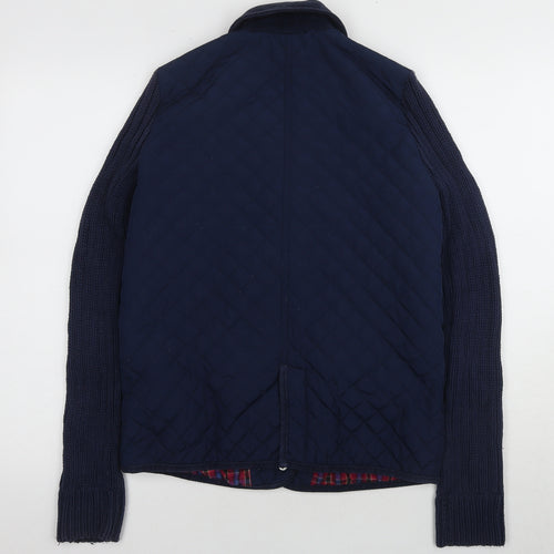 Topshop Women's Navy UK 10 Quilted Jacket