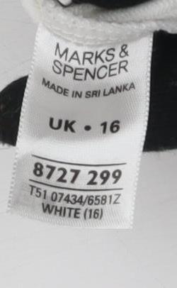 Marks & Spencer Women's White Full Zip Hoodie, Size 16