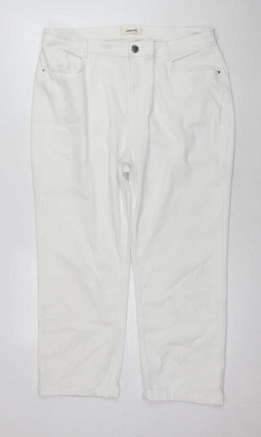 Marks and Spencer Women's White Straight Jeans Size 18