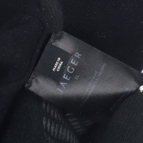 Jaeger Men's Black XL Roll Neck Wool Cashmere Jumper