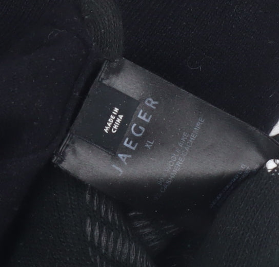 Jaeger Men's Black XL Roll Neck Wool Cashmere Jumper