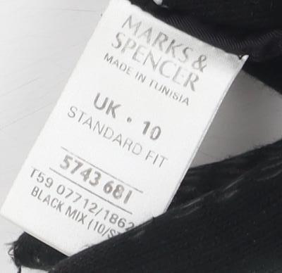 Marks and Spencer Women's Black Check Blazer Size 10